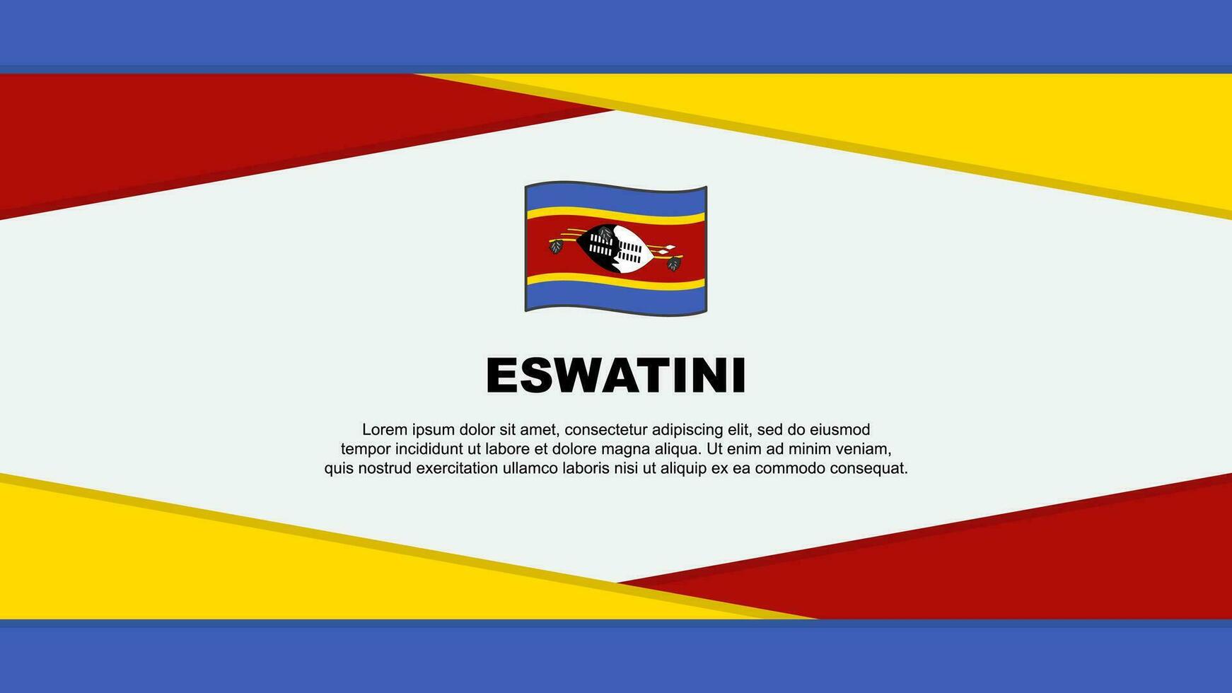 Eswatini Flag Abstract Background Design Template. Eswatini Independence Day Banner Cartoon Vector Illustration. Eswatini Vector