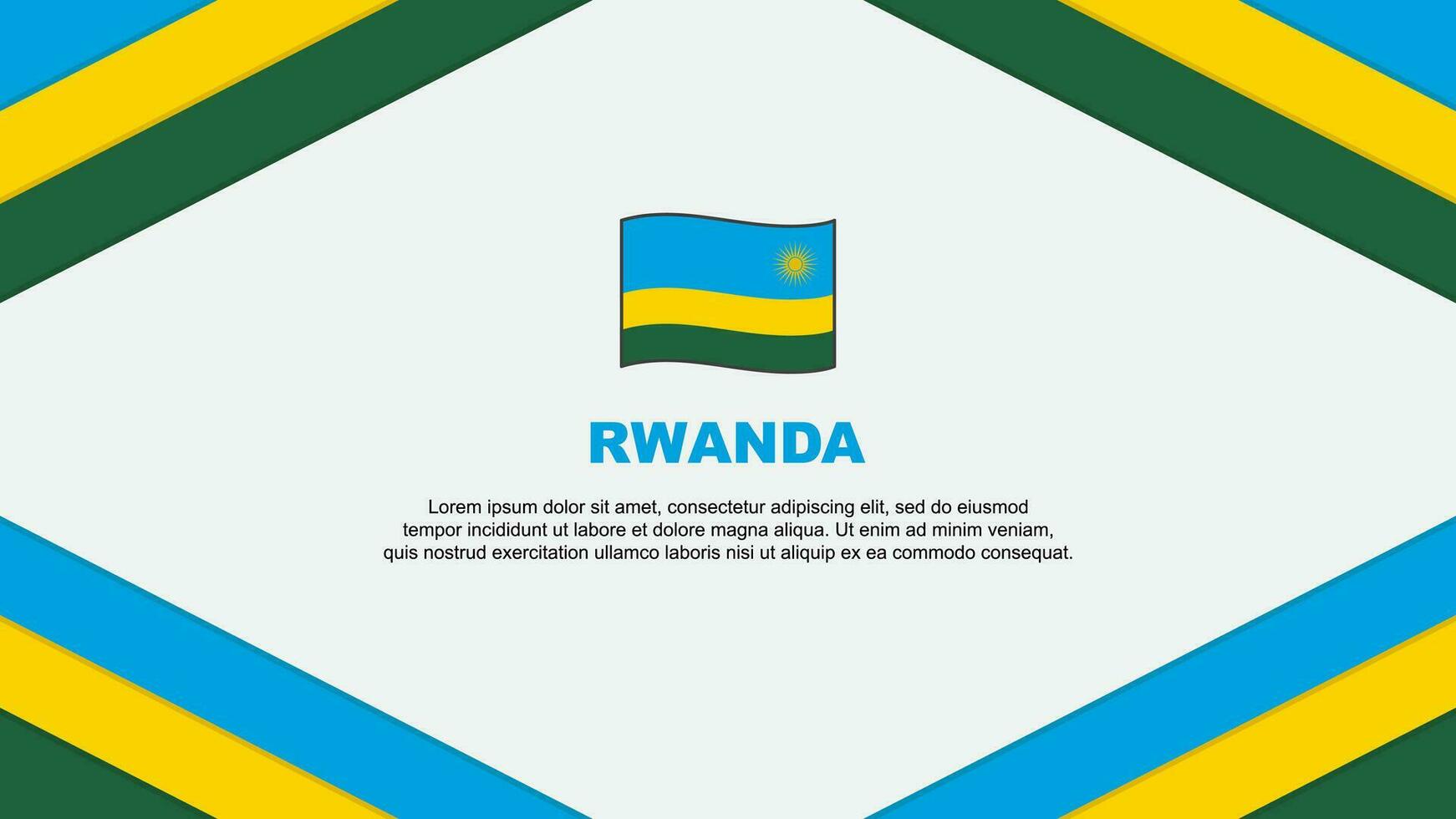 Rwanda Flag Abstract Background Design Template. Rwanda Independence Day Banner Cartoon Vector Illustration. Rwanda Template