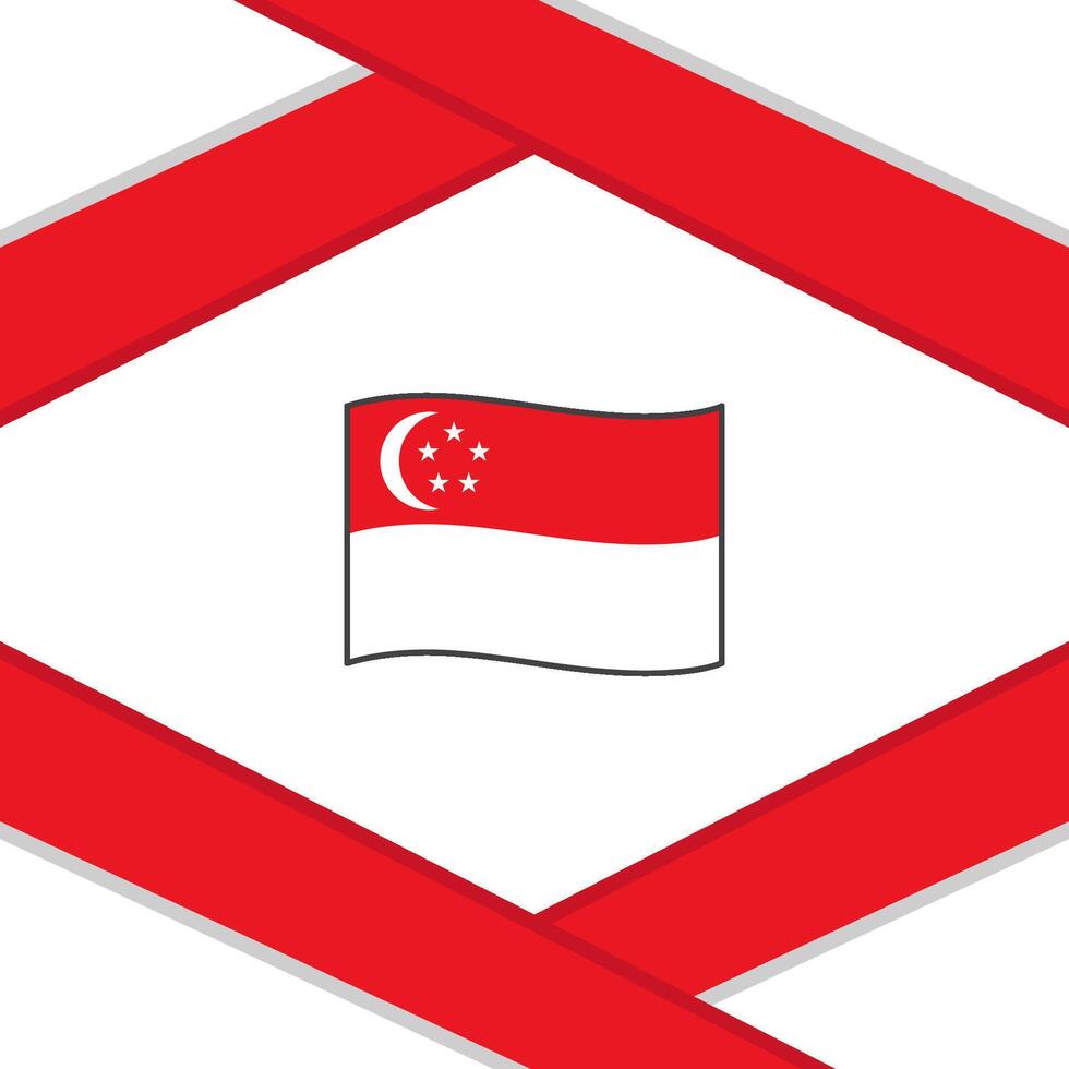 Singapore Flag Abstract Background Design Template. Singapore Independence Day Banner Social Media Post. Singapore Template vector