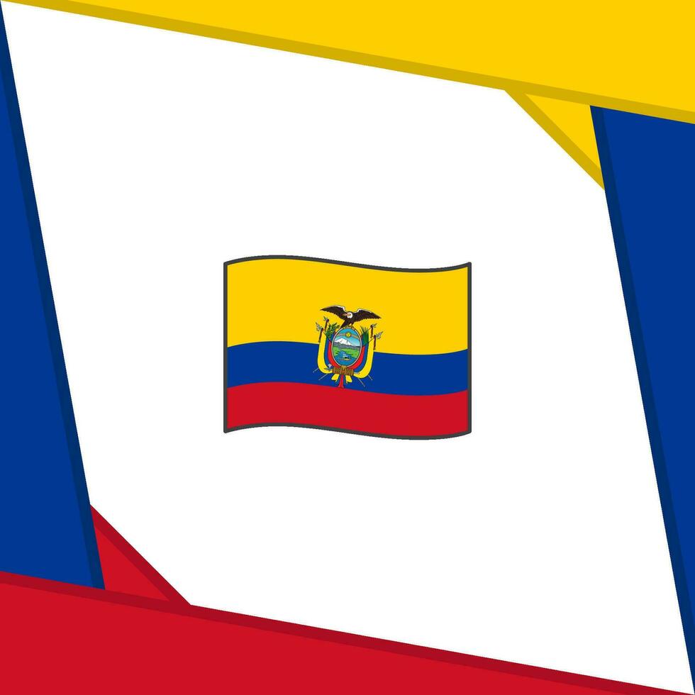 Ecuador Flag Abstract Background Design Template. Ecuador Independence Day Banner Social Media Post. Ecuador Independence Day vector
