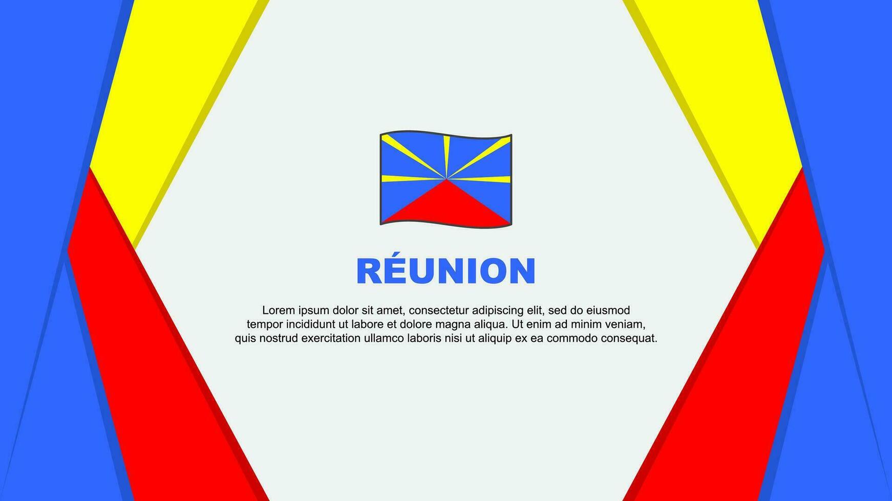 Reunion Flag Abstract Background Design Template. Reunion Independence Day Banner Cartoon Vector Illustration. Background