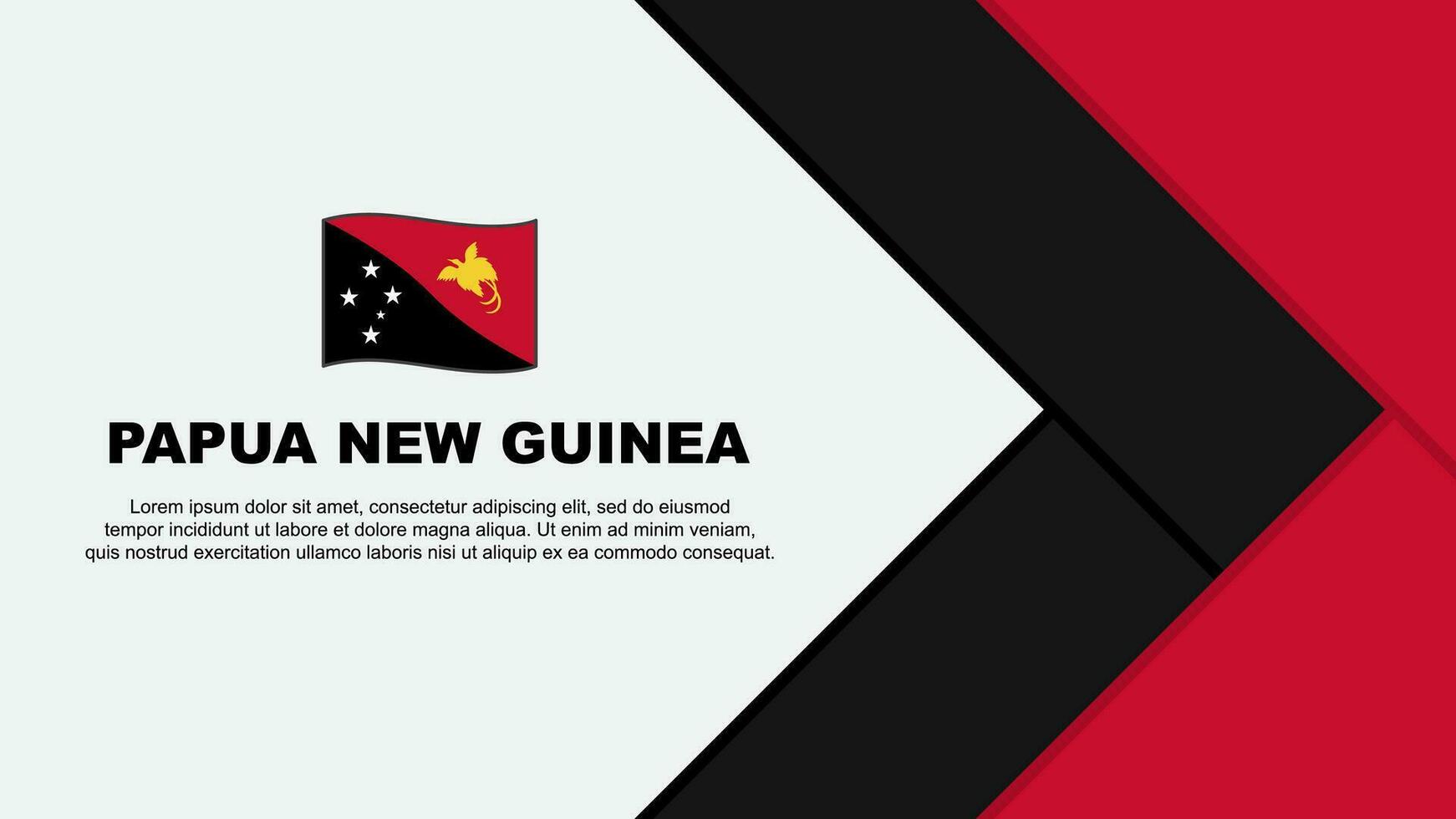 Papua New Guinea Flag Abstract Background Design Template. Papua New Guinea Independence Day Banner Cartoon Vector Illustration. Papua New Guinea Cartoon