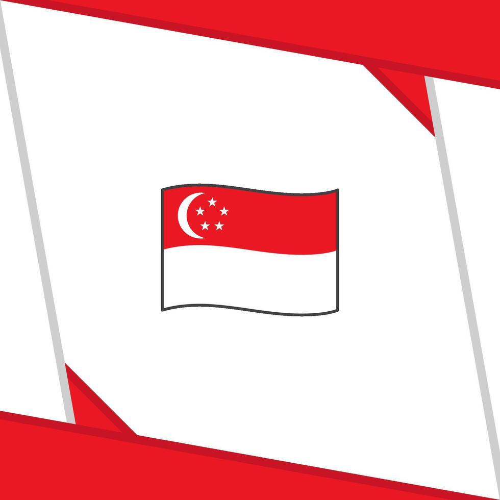 Singapore Flag Abstract Background Design Template. Singapore Independence Day Banner Social Media Post. Singapore Independence Day vector