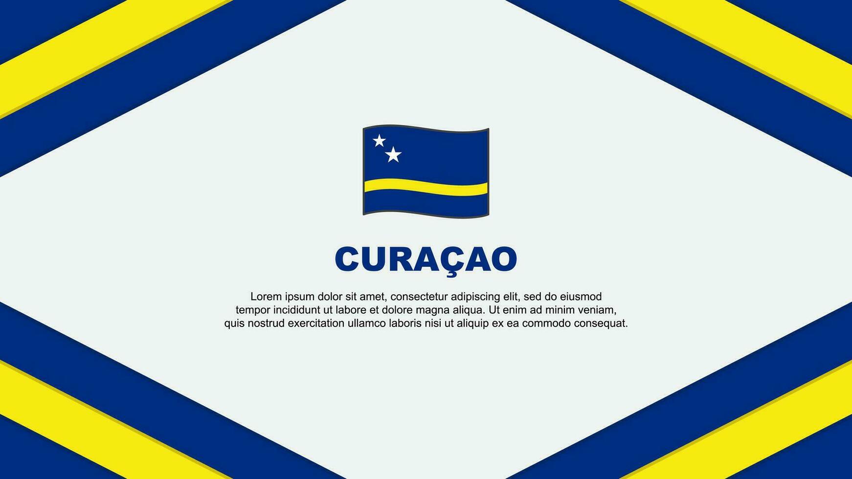 Curacao Flag Abstract Background Design Template. Curacao Independence Day Banner Cartoon Vector Illustration. Curacao Template
