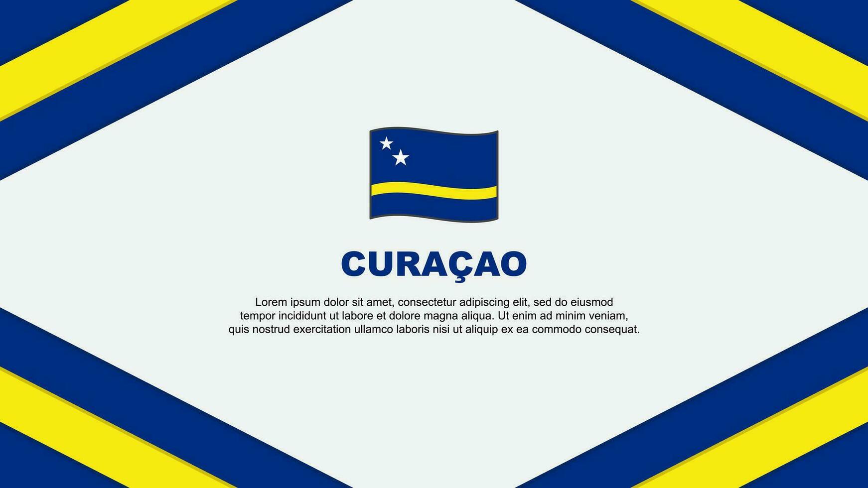 Curacao Flag Abstract Background Design Template. Curacao Independence Day Banner Cartoon Vector Illustration. Curacao Template