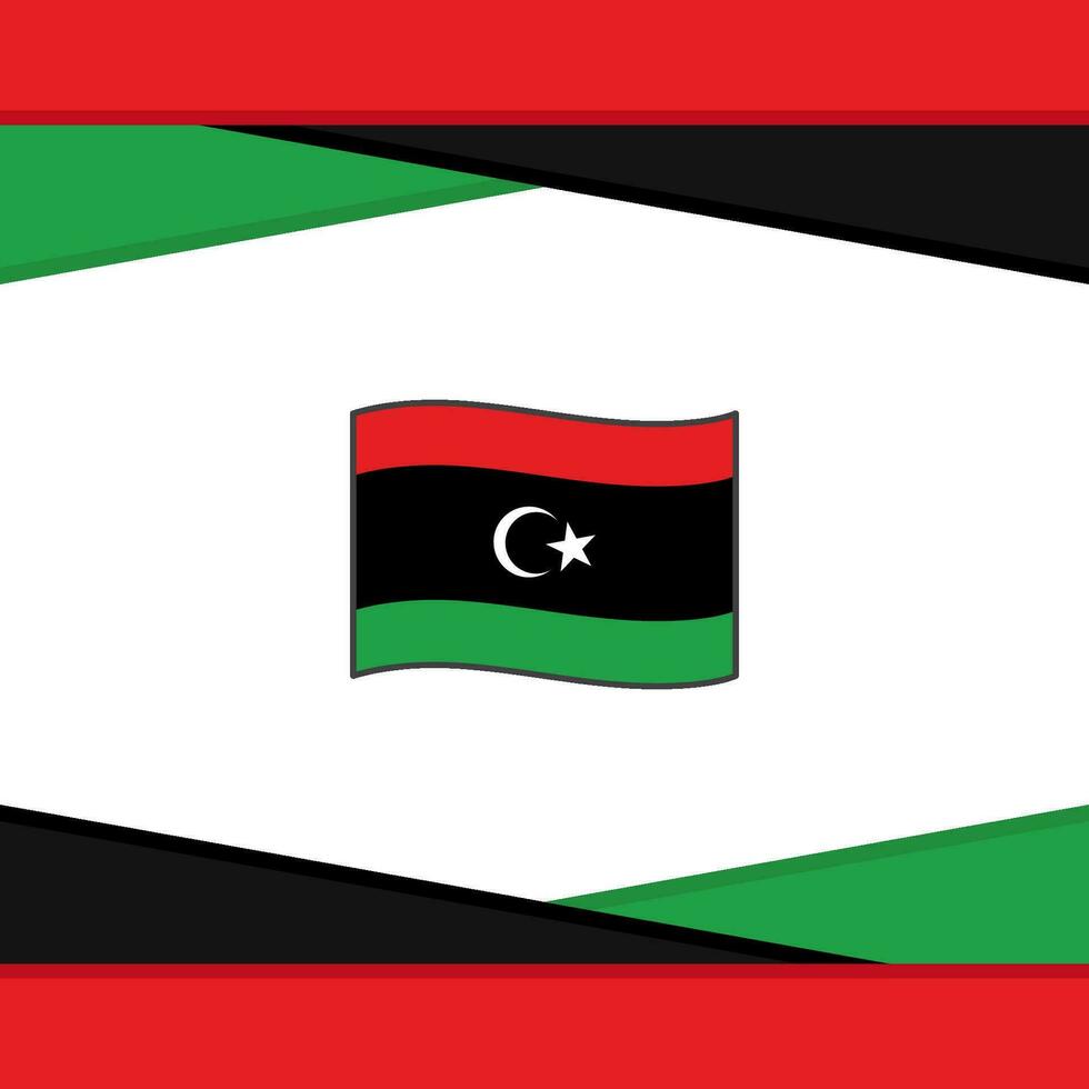 Libya Flag Abstract Background Design Template. Libya Independence Day Banner Social Media Post. Libya Vector