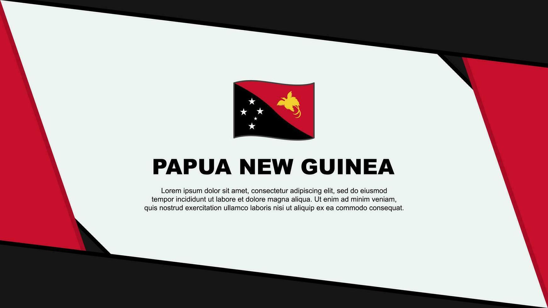 Papua New Guinea Flag Abstract Background Design Template. Papua New Guinea Independence Day Banner Cartoon Vector Illustration. Papua New Guinea Independence Day