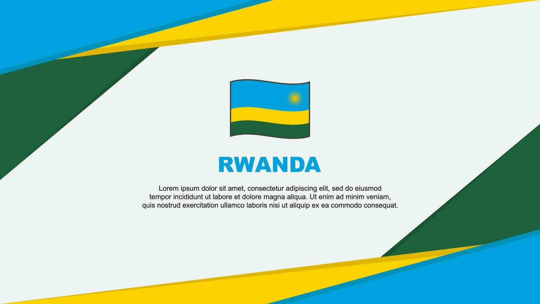 Rwanda Flag Abstract Background Design Template. Rwanda Independence Day Banner Cartoon Vector Illustration. Rwanda