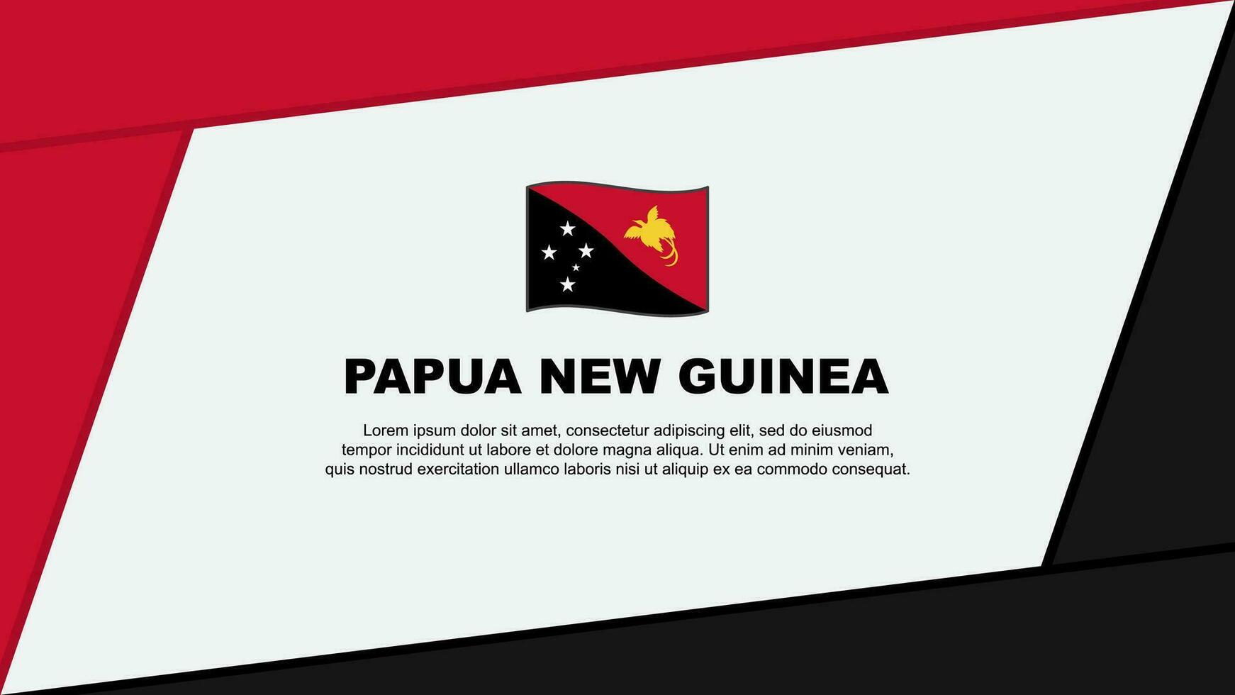 Papua New Guinea Flag Abstract Background Design Template. Papua New Guinea Independence Day Banner Cartoon Vector Illustration. Papua New Guinea Banner