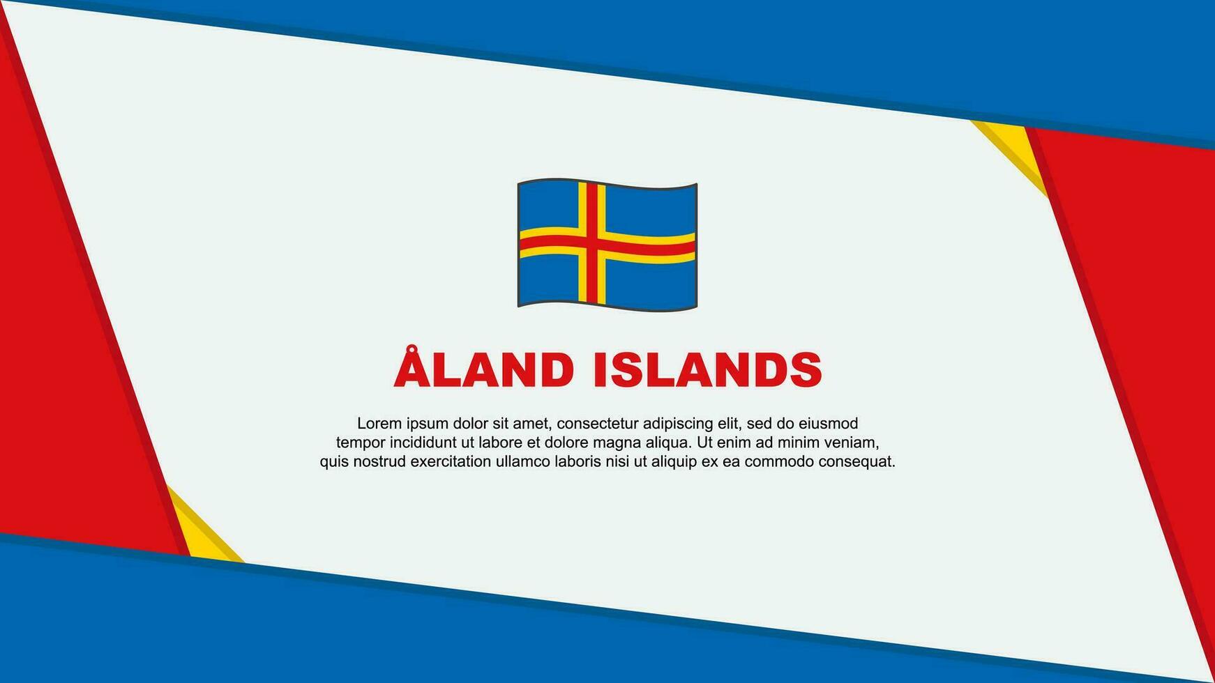 Aland Islands Flag Abstract Background Design Template. Aland Islands Independence Day Banner Cartoon Vector Illustration. Aland Islands Independence Day