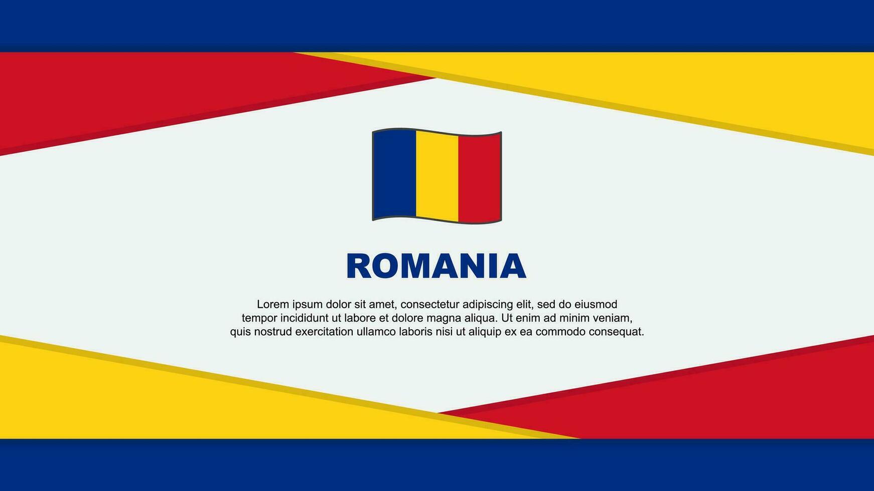 Romania Flag Abstract Background Design Template. Romania Independence Day Banner Cartoon Vector Illustration. Romania Vector