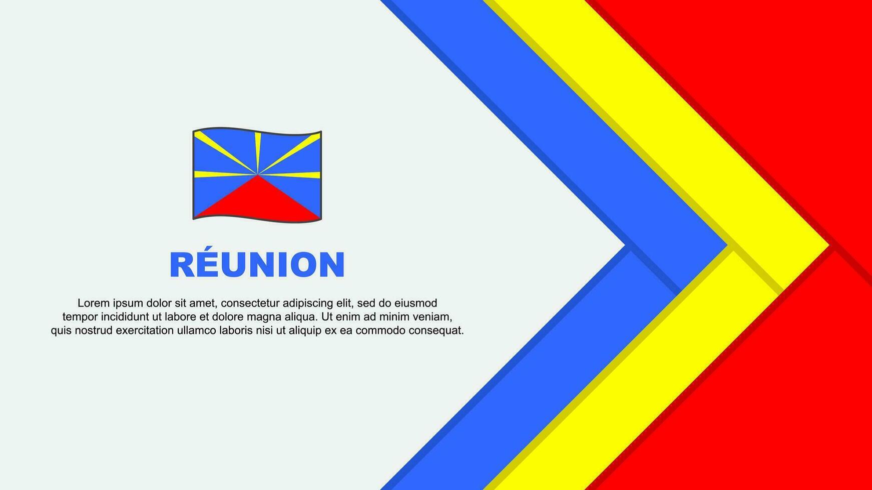 Reunion Flag Abstract Background Design Template. Reunion Independence Day Banner Cartoon Vector Illustration. Cartoon
