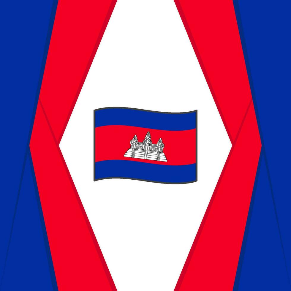 Cambodia Flag Abstract Background Design Template. Cambodia Independence Day Banner Social Media Post. Cambodia Background vector