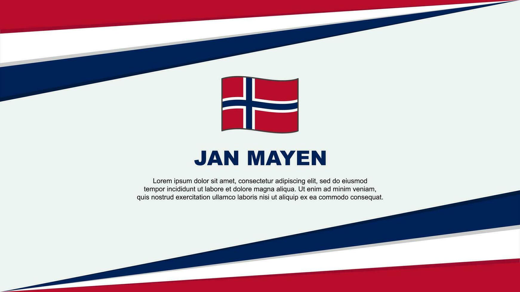 Jan Mayen Flag Abstract Background Design Template. Jan Mayen Independence Day Banner Cartoon Vector Illustration. Jan Mayen Design