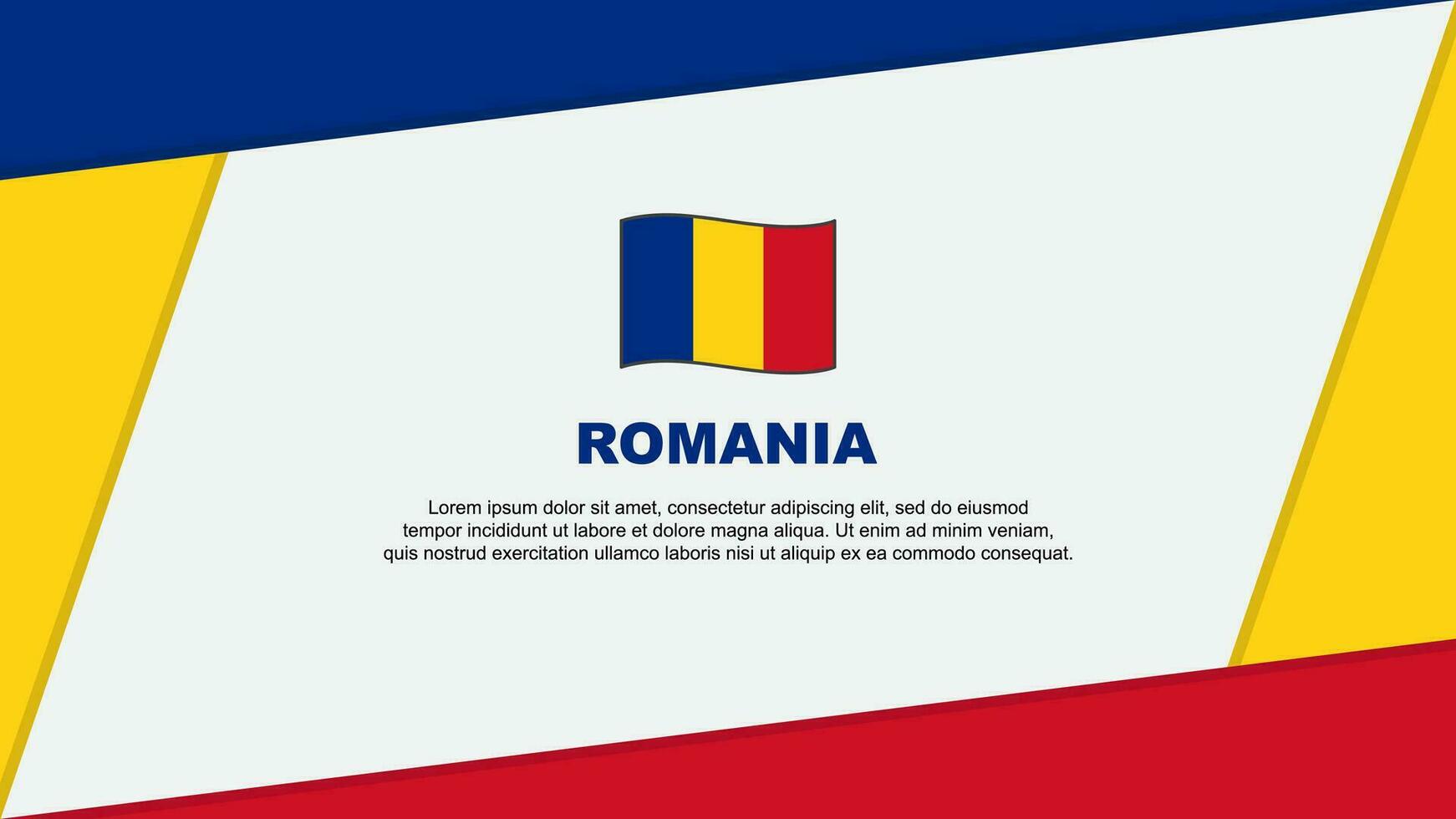 Romania Flag Abstract Background Design Template. Romania Independence Day Banner Cartoon Vector Illustration. Romania Banner