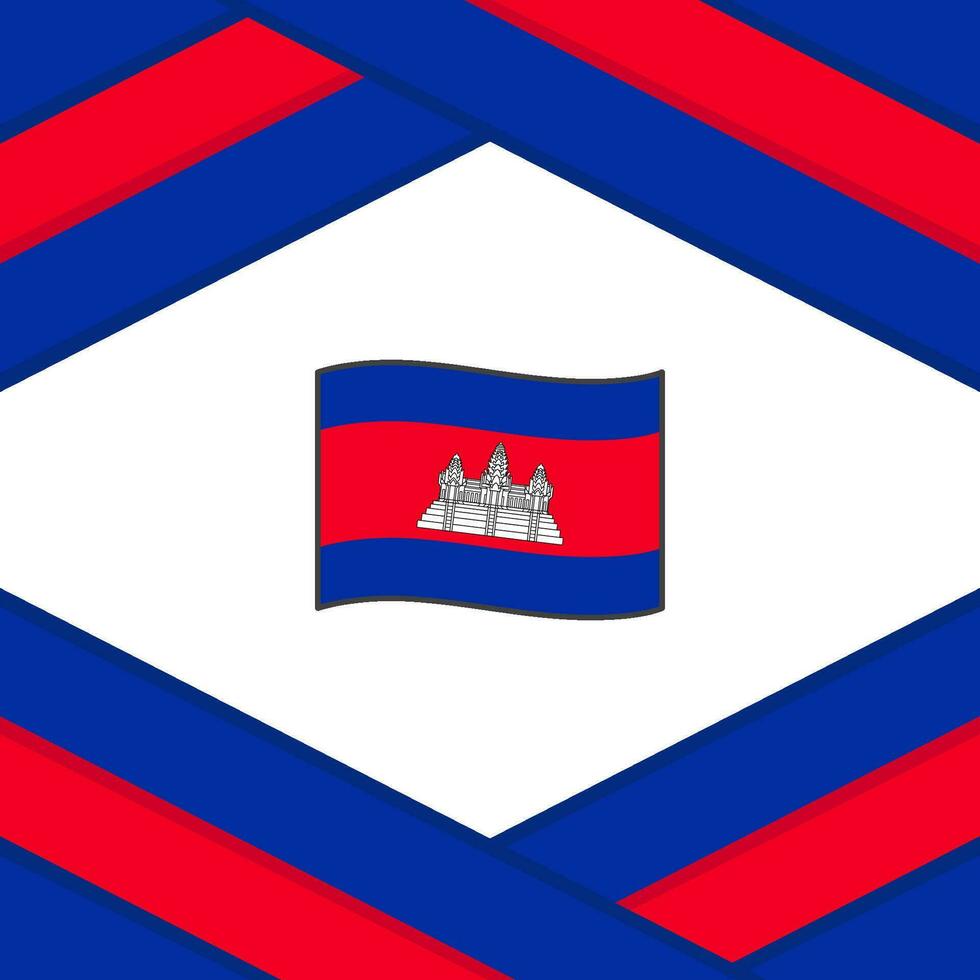 Cambodia Flag Abstract Background Design Template. Cambodia Independence Day Banner Social Media Post. Cambodia Template vector