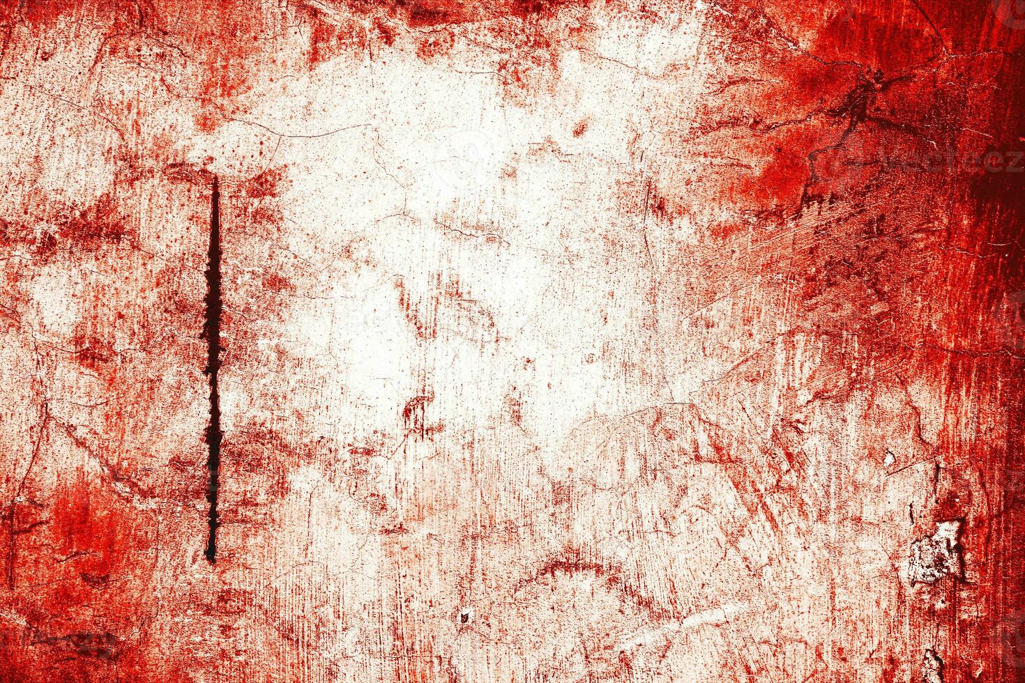 Dark red blood on old wall for halloween concept photo