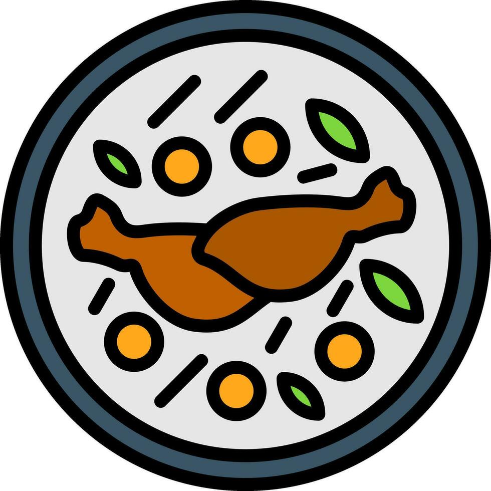 pollo curry vector icono diseño