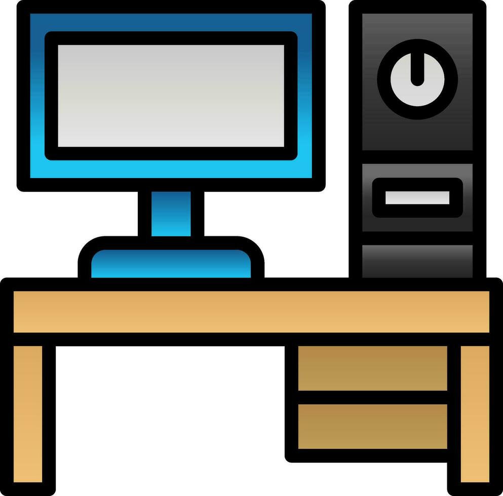 Desktop pc Vector Icon Design