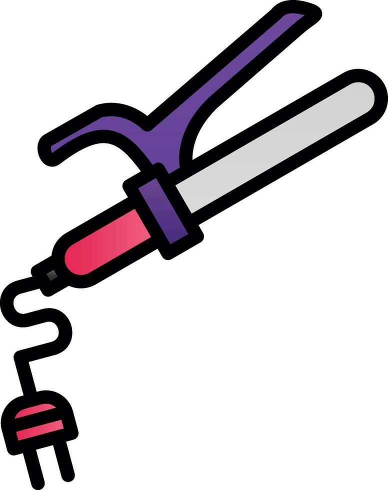 Curling Iron Vector Icon Design