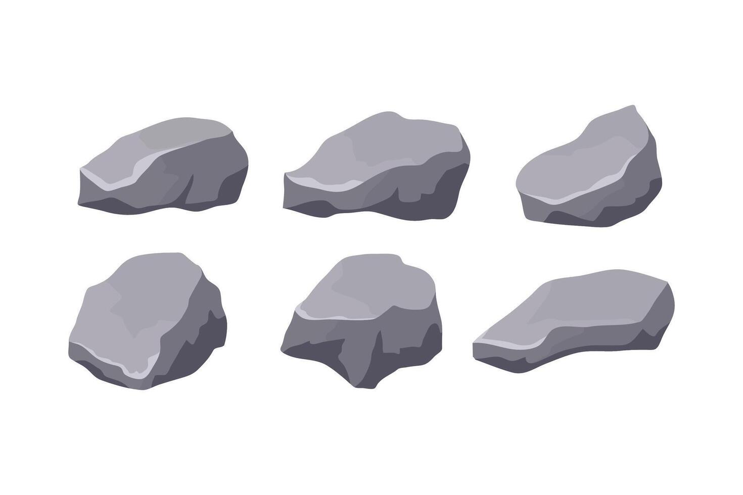 Stones. Set of vector illustrations of stones. Pebbles for your design.