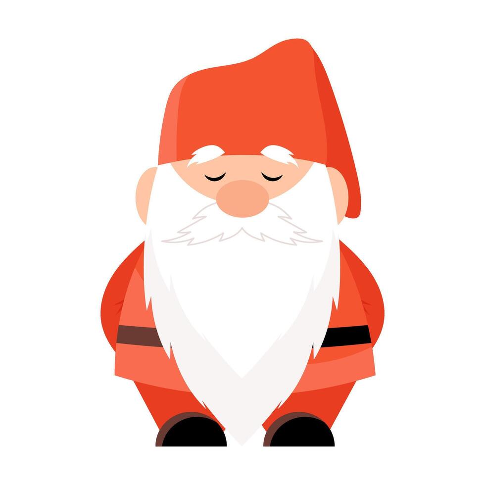Garden gnome in red clothes. Little man. Sculpture for the garden. vector