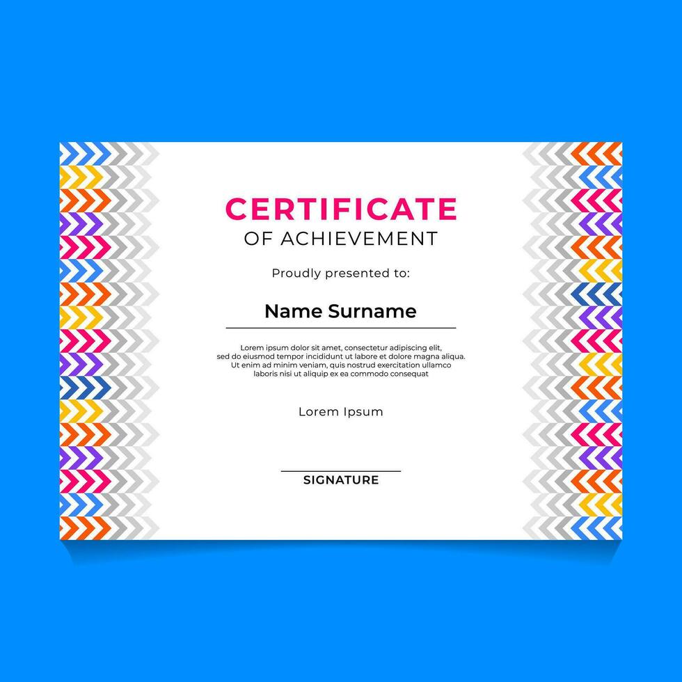 Abstract Geometric Certificate Template Design vector