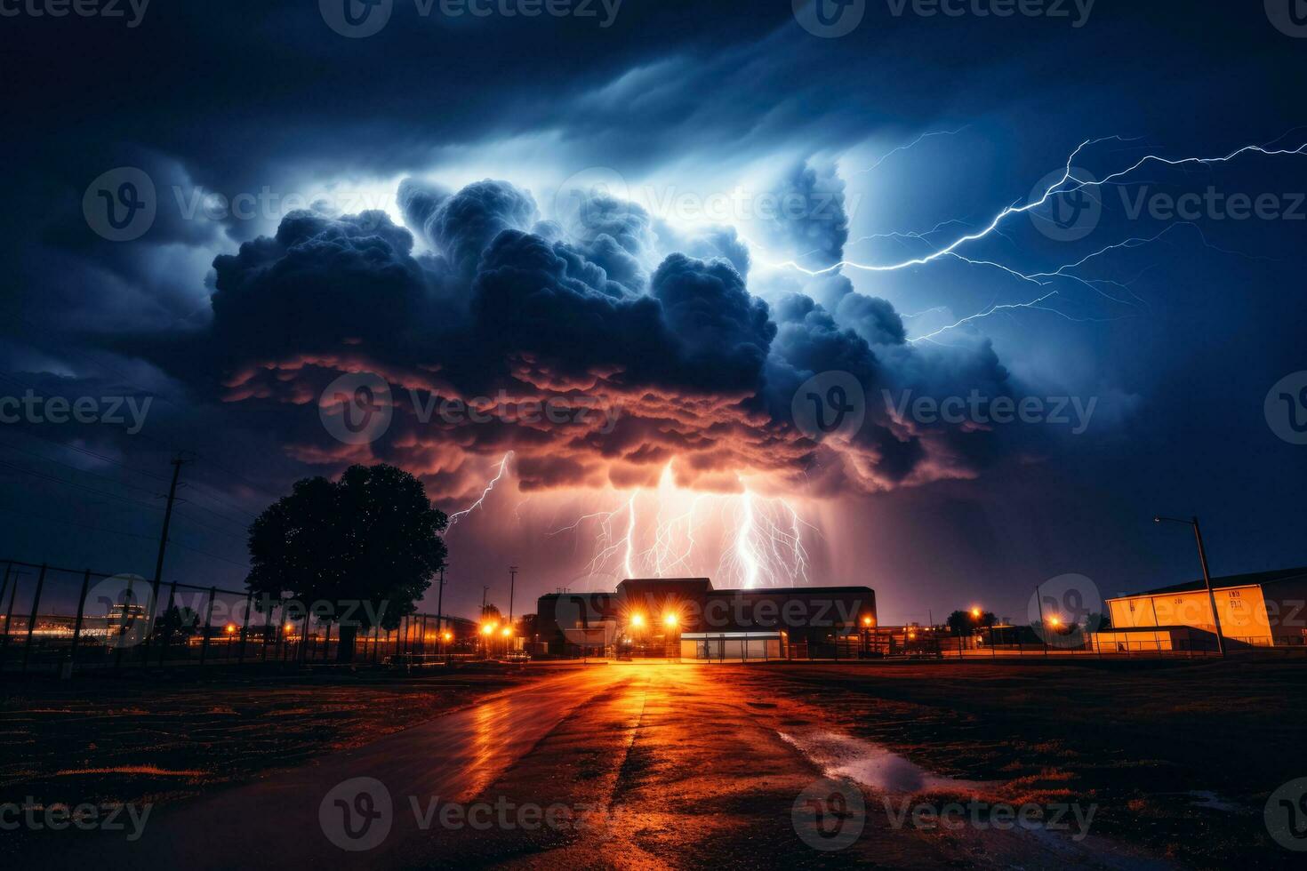 A warehouse near Fort Collins Colorado is struck by lightning photo