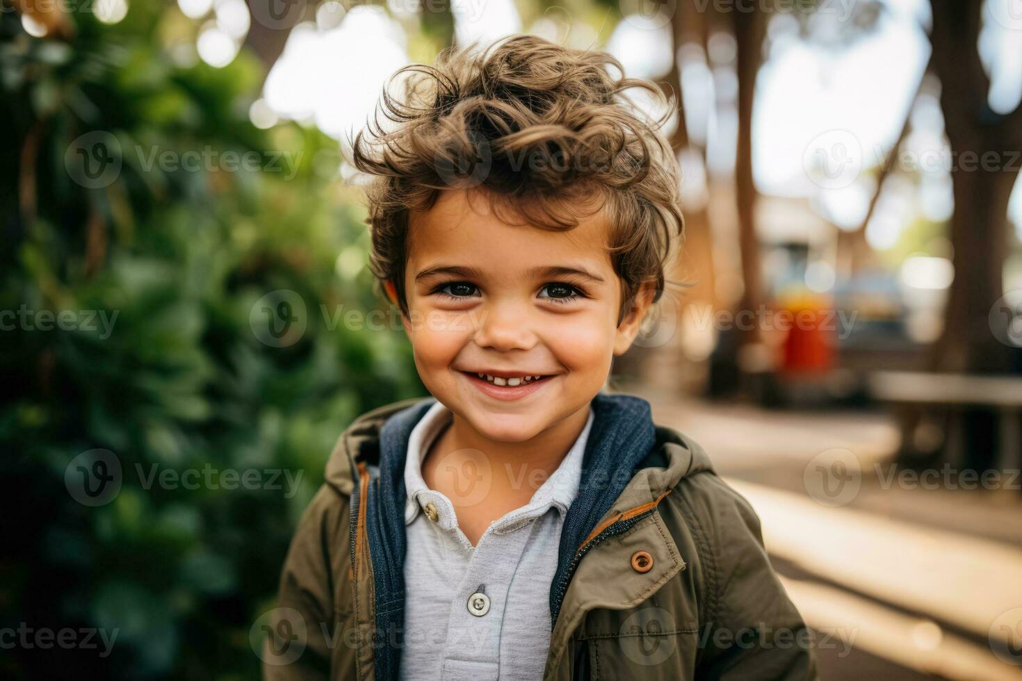 Boy four years old happily poses for camera in San Diego photo