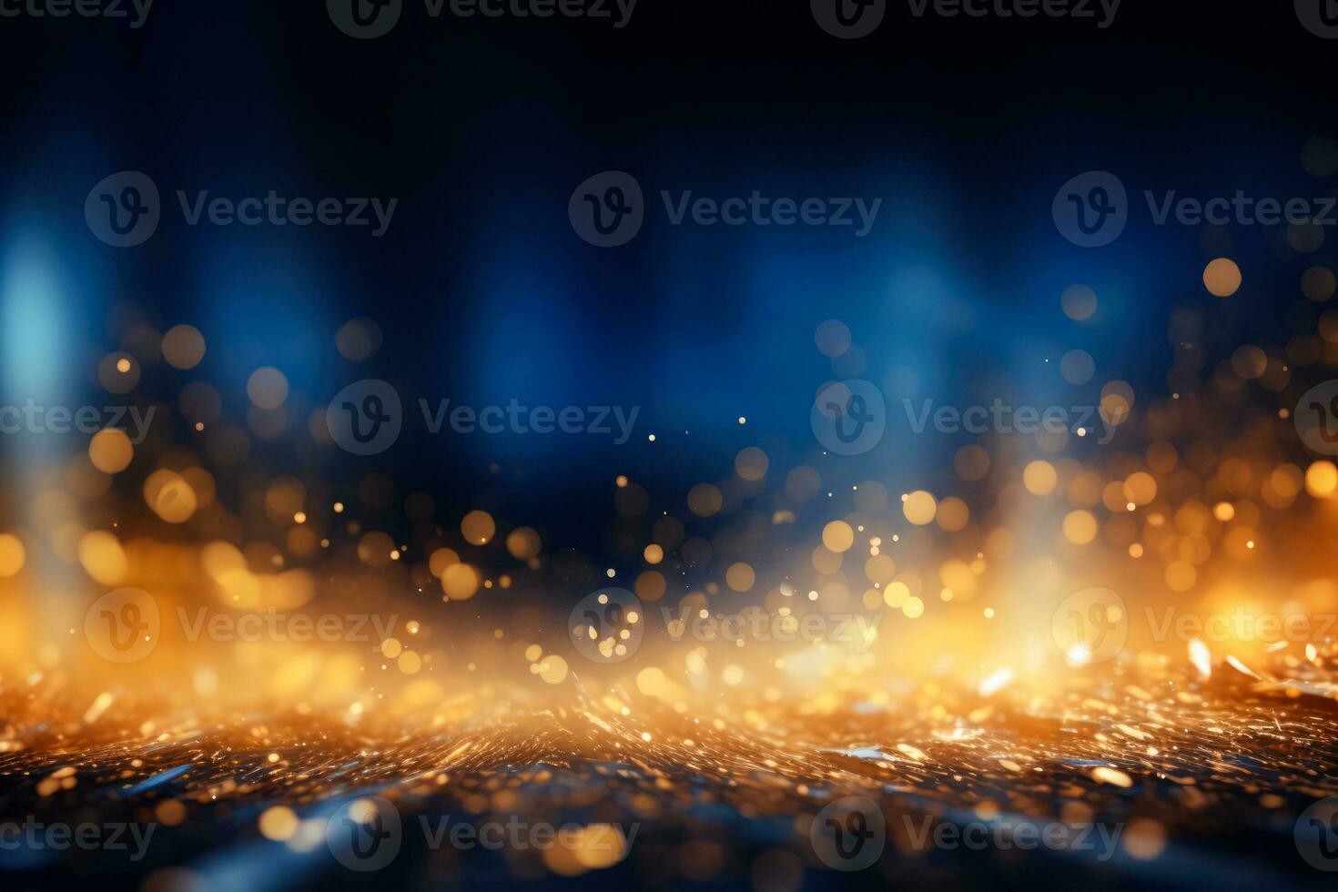 Gold and blue light effect background resembling a stadium atmosphere photo