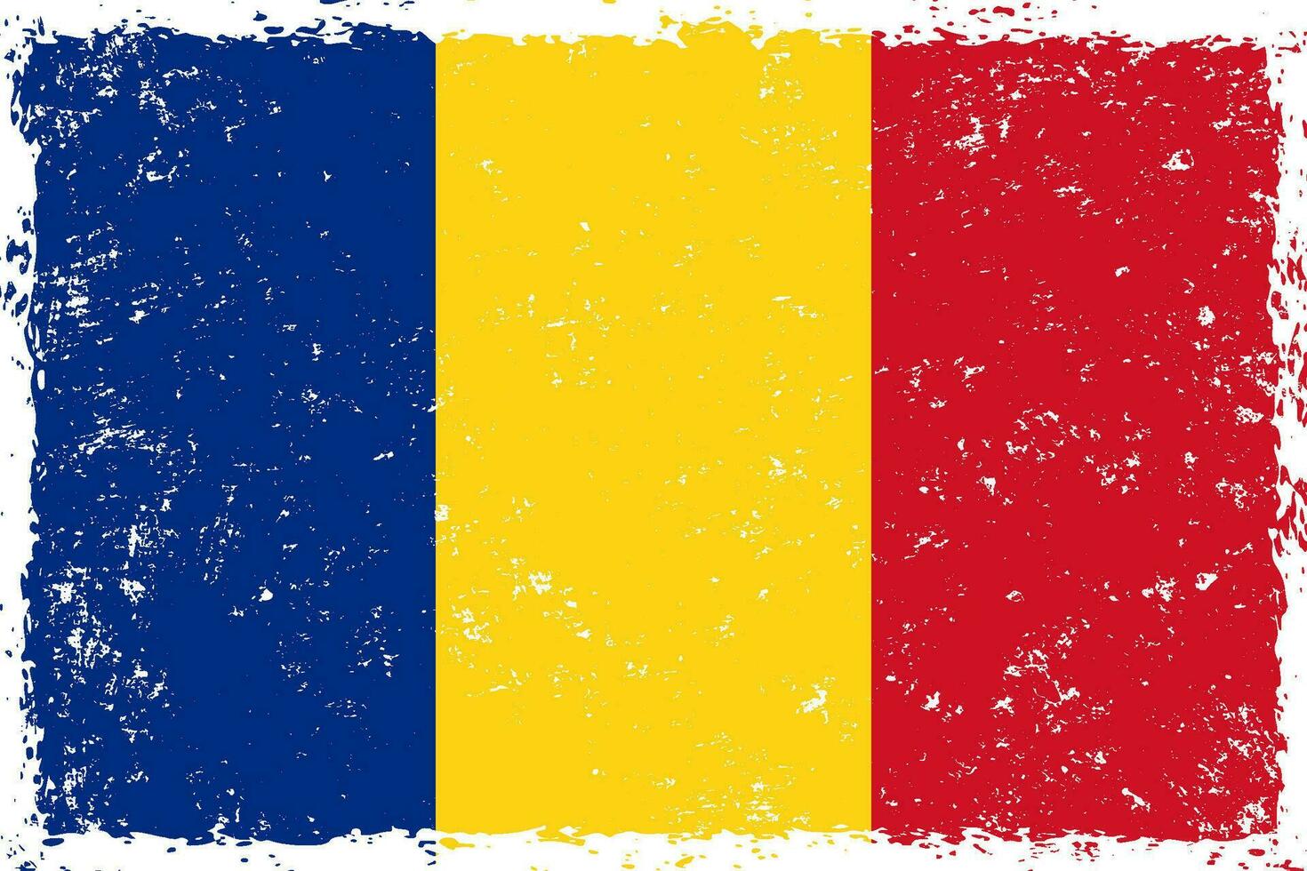 Rumania bandera grunge afligido estilo vector