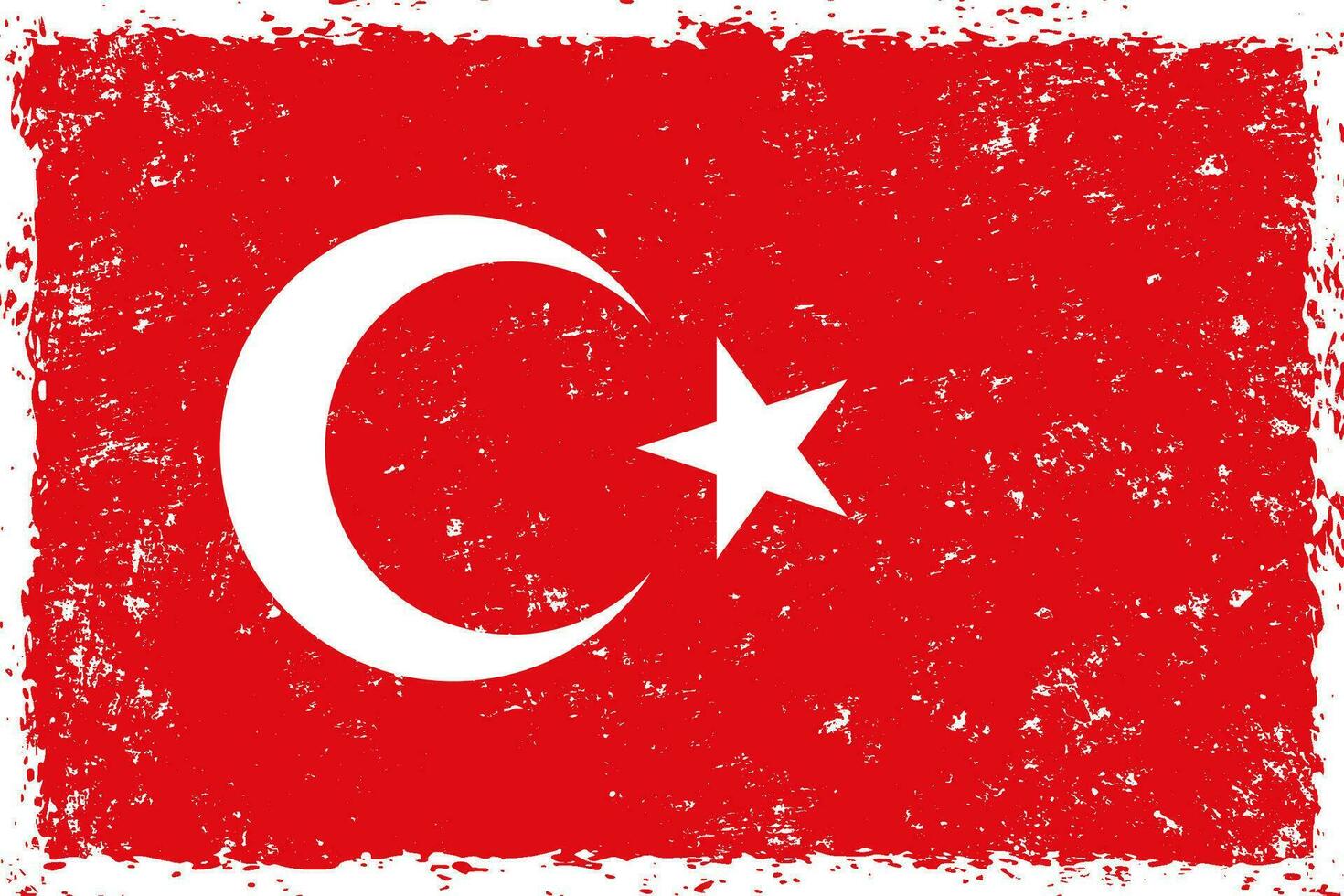 Turkey flag grunge distressed style vector