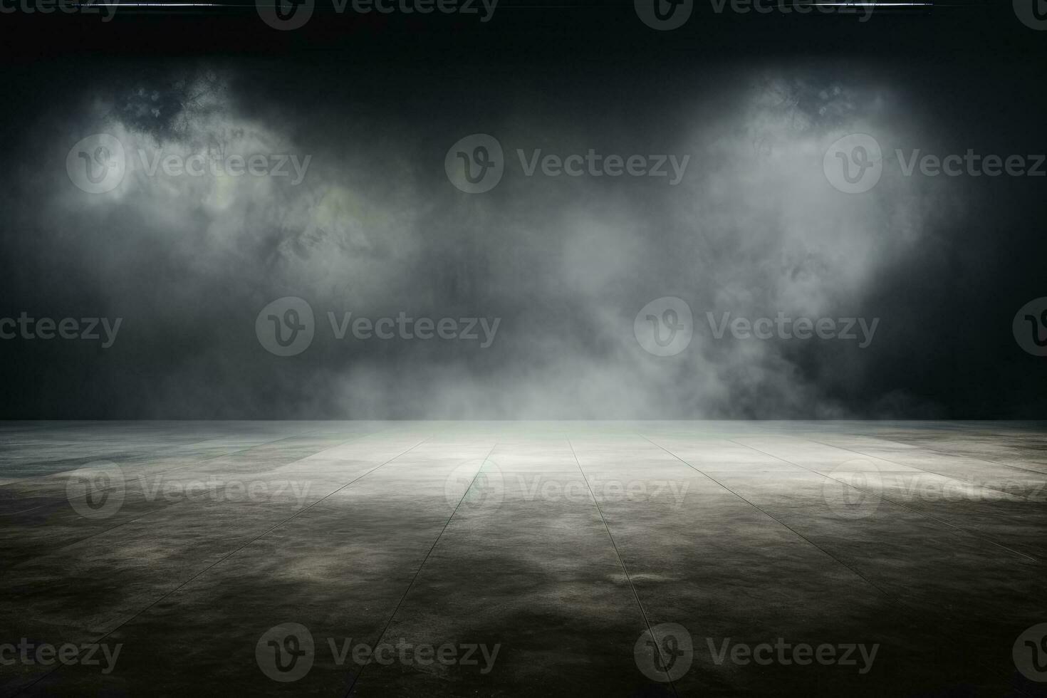 Dark concrete floor with mist or fog appearing textured photo