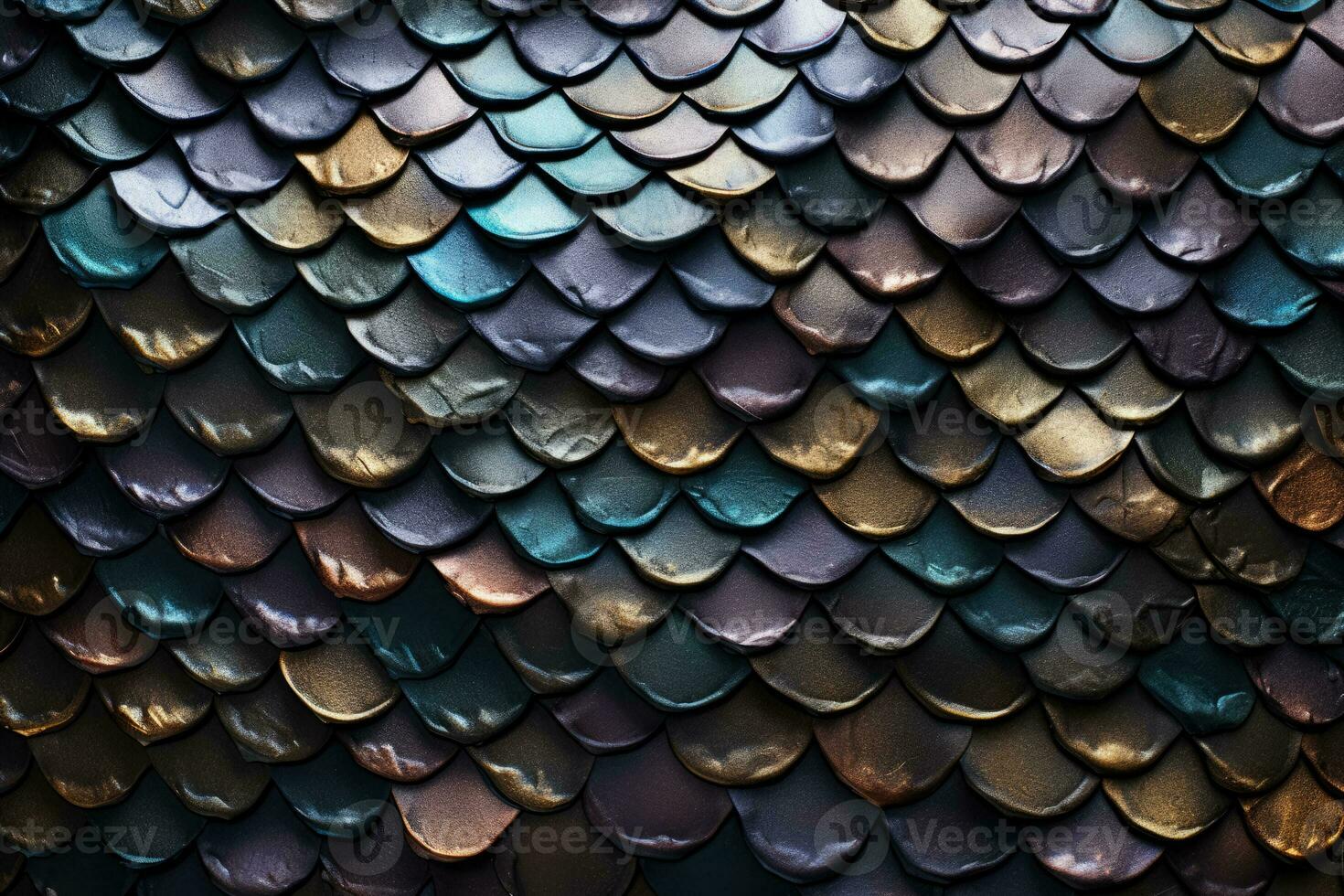 Black scales of snake reptile fish or mermaid create striking pattern photo