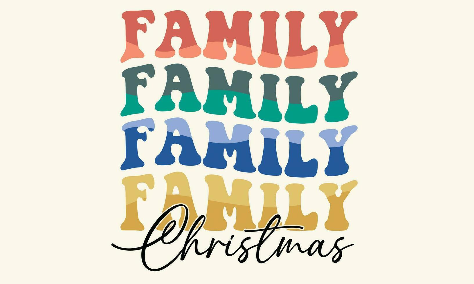 Family Christmas Retro T-Shirt Design vector