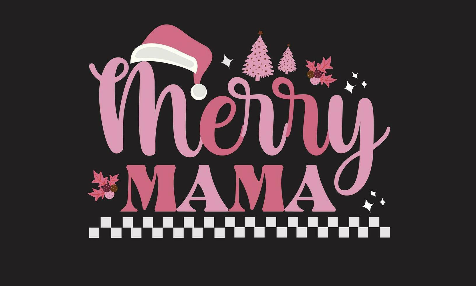 Merry Mama Retro T-Shirt Design vector