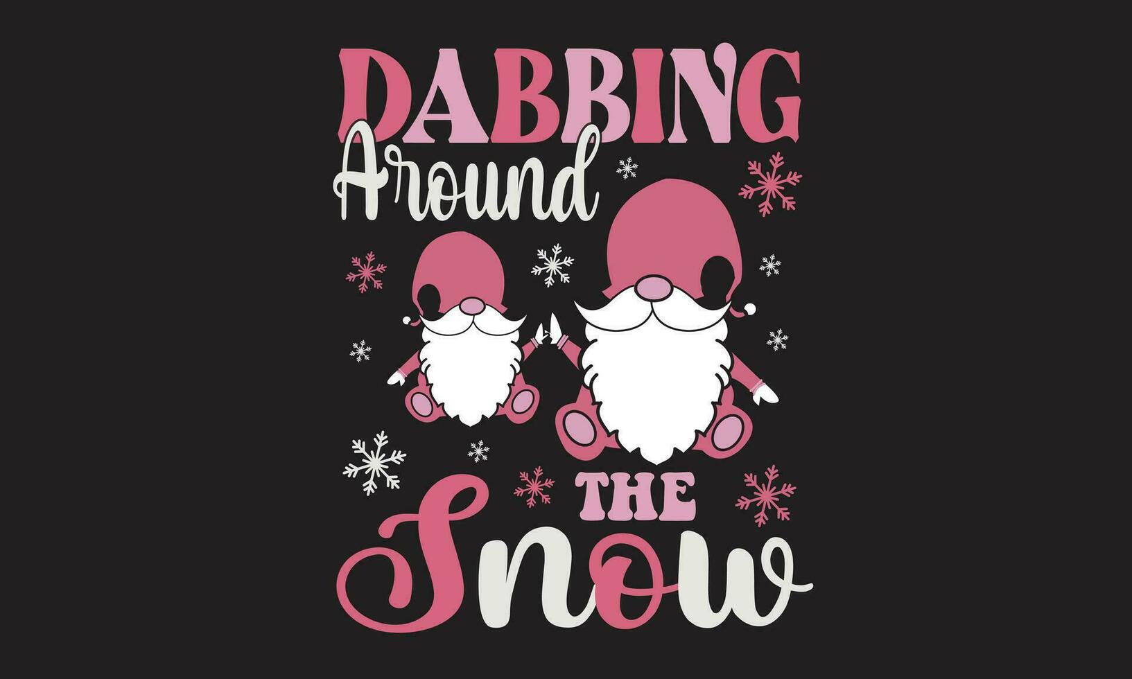 Dabbing Around The Snow Retro T-Shirt Design vector