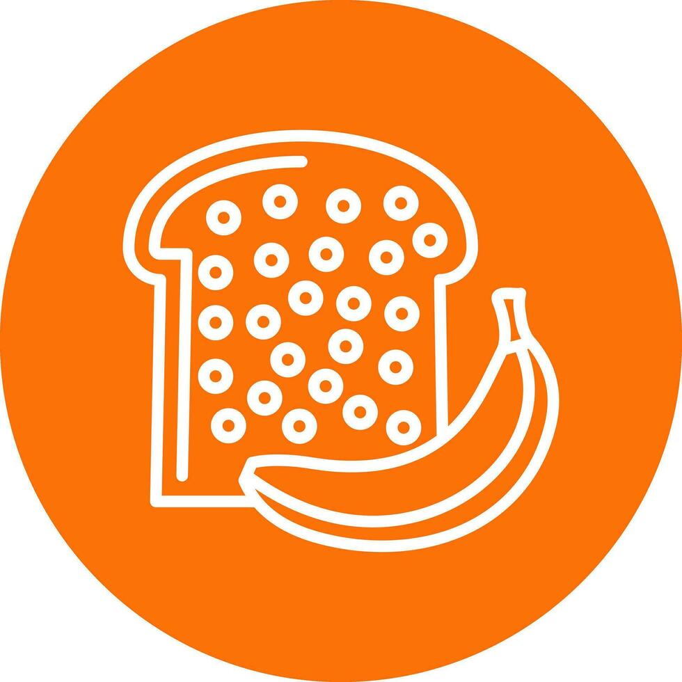 Banana Bread Vector Icon Design