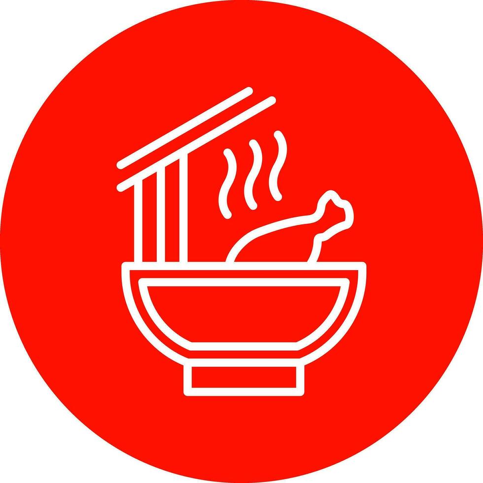 Chicken Noodle Soup Vector Icon Design