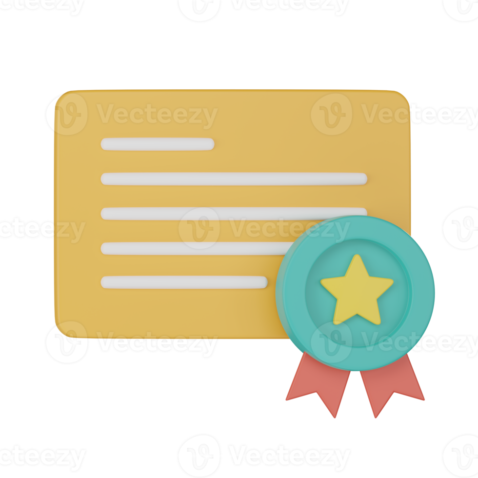 Graduation certificate icon 3d render illustration. png