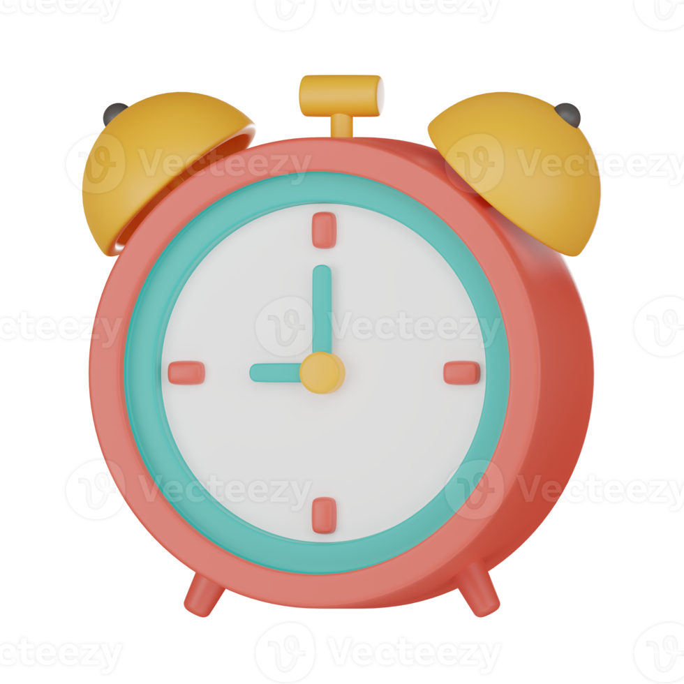 Alarm clock icon 3d render illustration. png