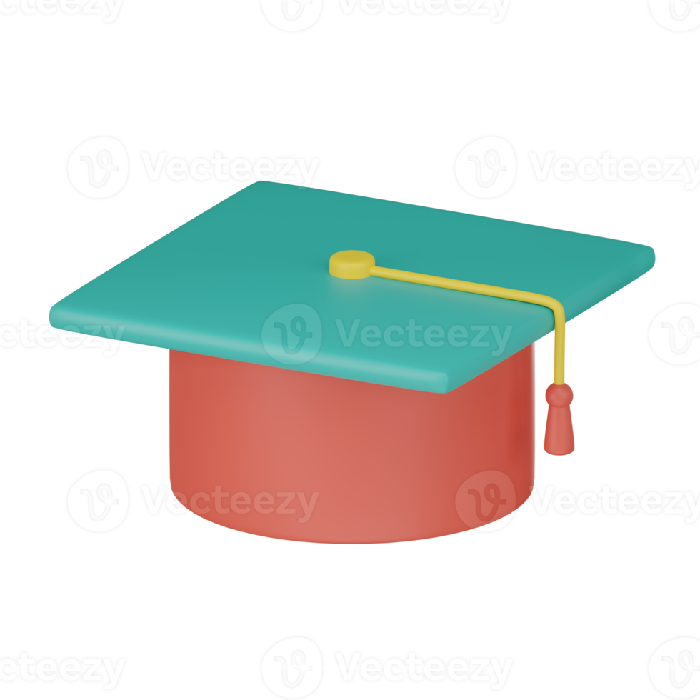 graduation cap icon 3d render illustration. png