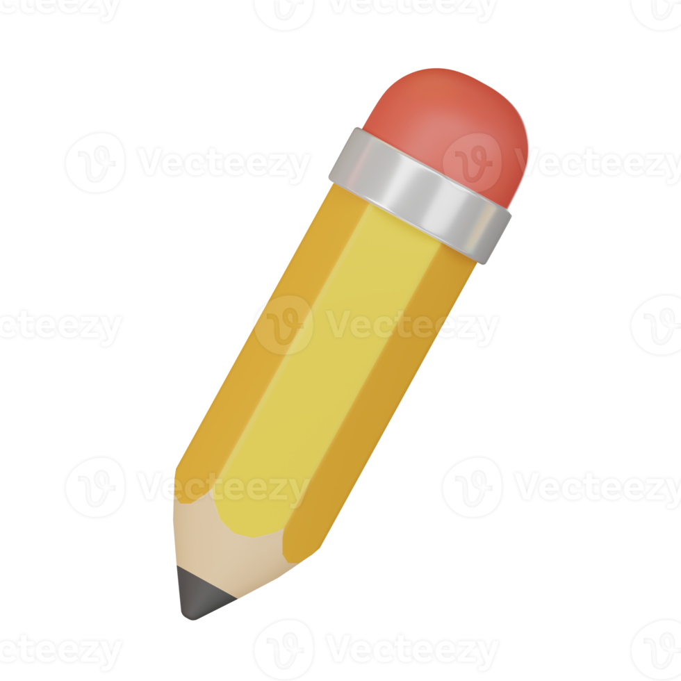 pencil icon 3d render illustration. png