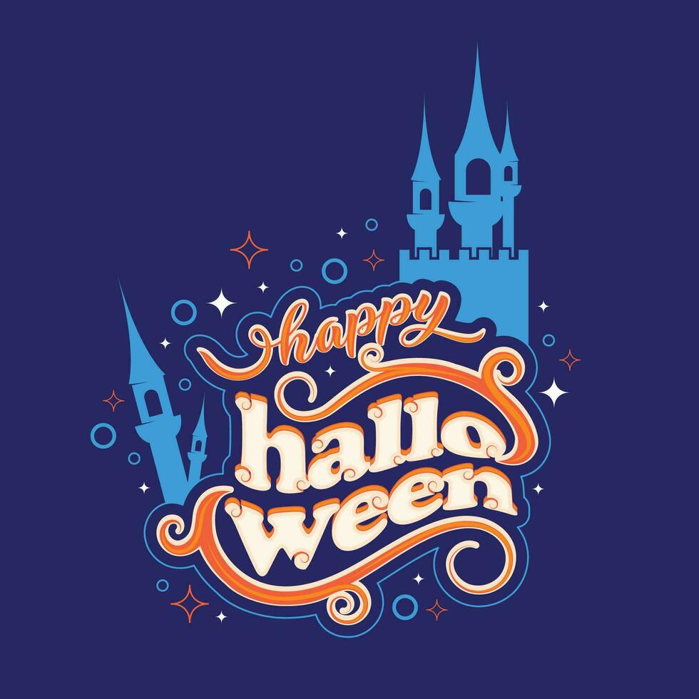 Colored Happy halloween lettering background Vector