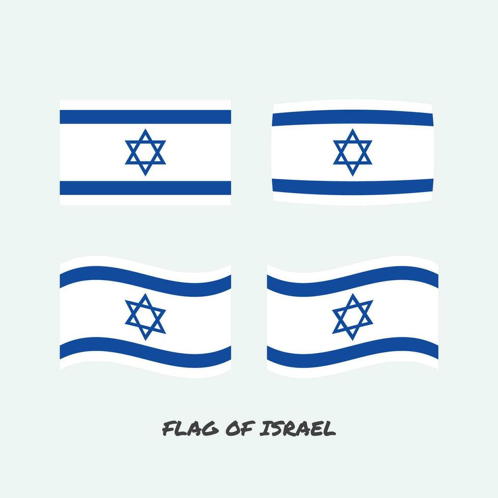 Flag of Israel set vector illustration.