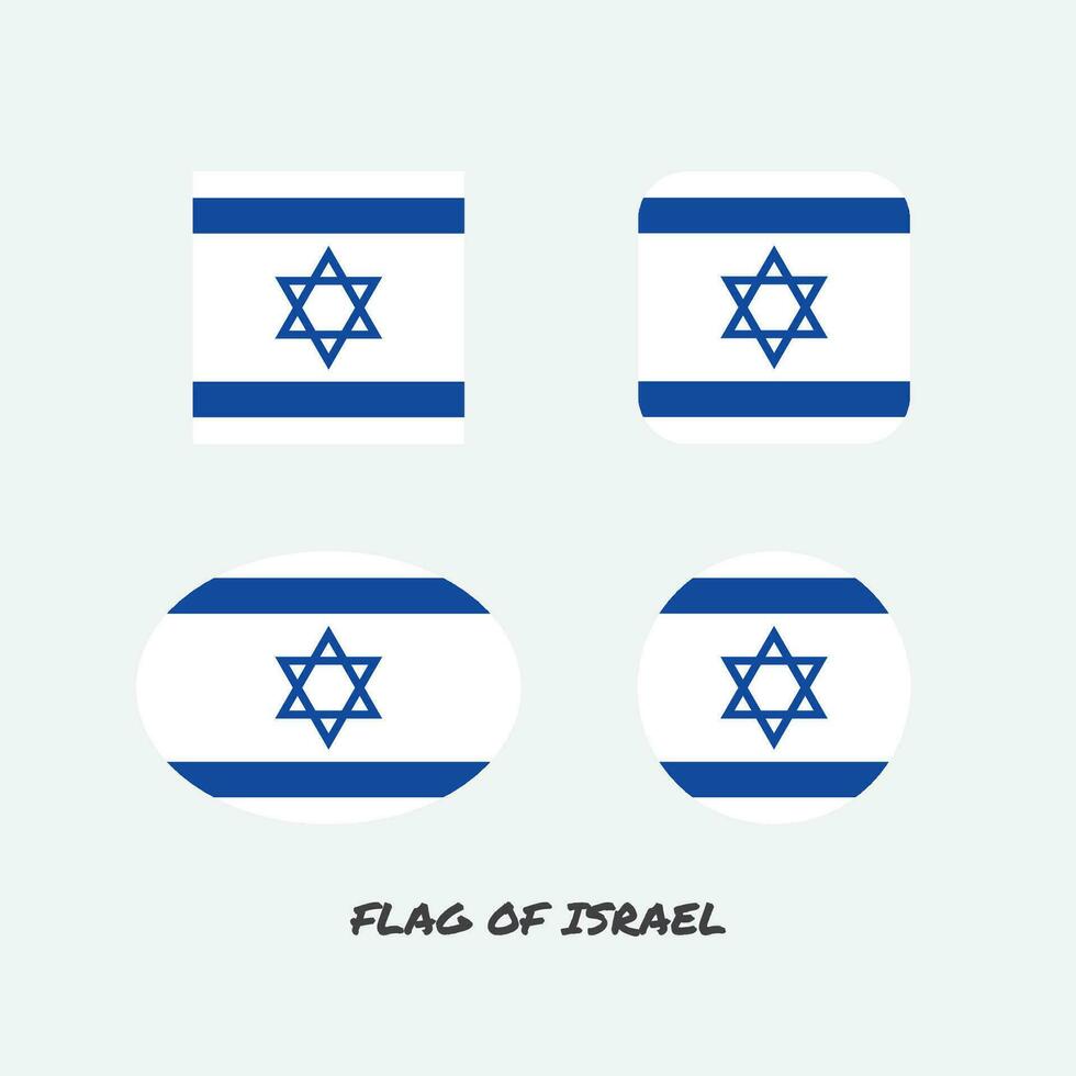 Flag of Israel set vector illustration.