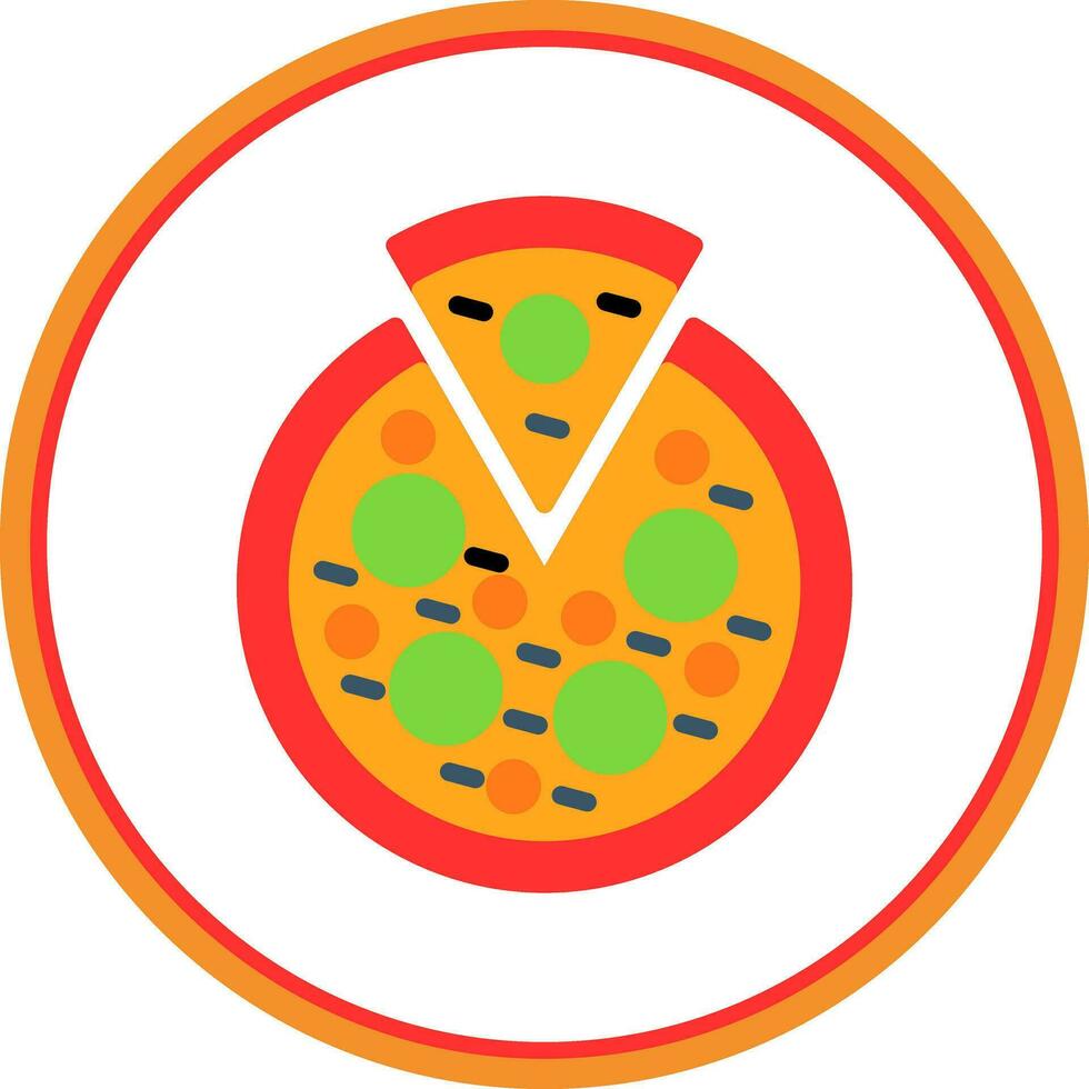 Veggie Pizza Vector Icon Design