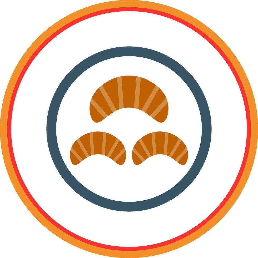 diseño de icono de vector de croissant