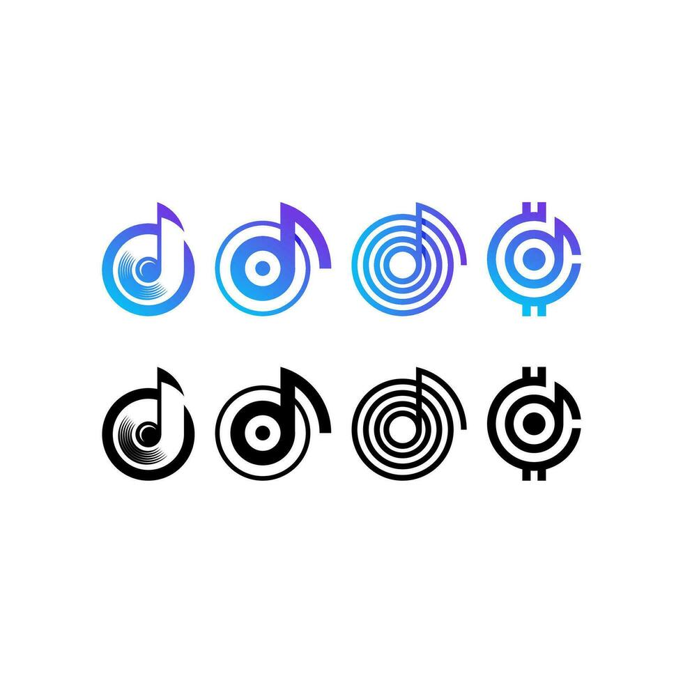 un moderno conjunto de logos para música. vector