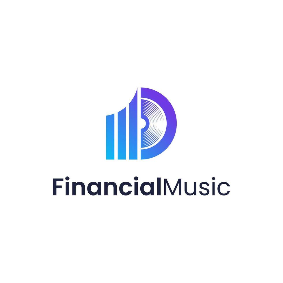 This modern logo, a combination of growth graphics and vinyl. vector